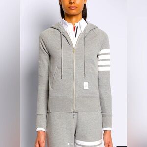 Thom Browne 4 Stripe Zip-up Hooded Sweatshirt